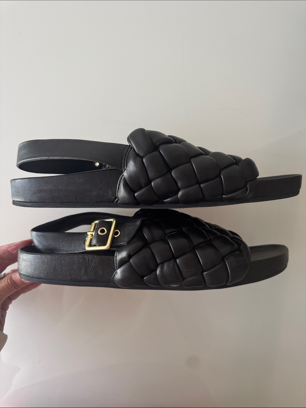 Loeffler Randall Benton Woven Slingback Sandal Black Size 12 - Picture 7 of 13